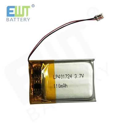 comprar Bateria de polímero de íons de lítio de prata LP401724 3.7V 110mAh para desempenho confiável e superior Fabricação em linha