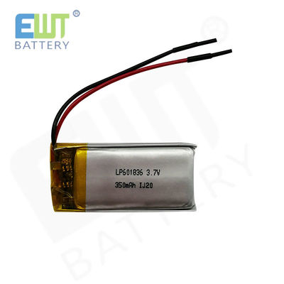 comprar LP601836 3.7V 350mAh Bateria de polímero de lítio 1S1P para transporte aéreo ou marítimo duradouro Fabricação em linha