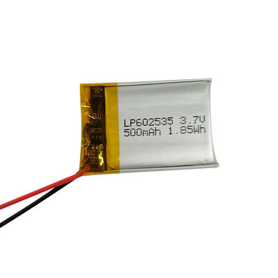 comprar LP602535 3.7V 500mAh Bateria de Lítio Polimérico com Certificação IEC62133 e Content Discharge Current 1C Fabricação em linha