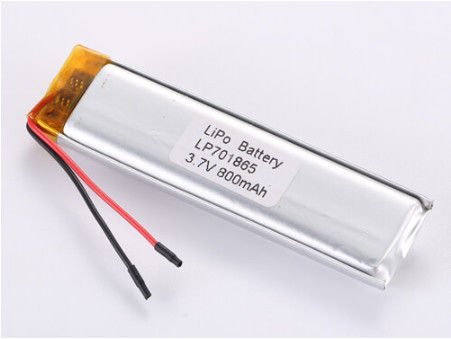comprar JST Connector LP701865 3.7V 800MHA ROHS Certified Lithium Polymer Battery For High Performance And Efficiency online manufacture