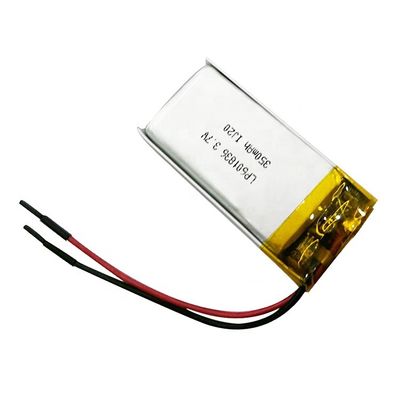 OEM Bateria de iões de lítio polímero resistente à água Bateria de iões de lítio 3,7 V 350mah recarregável