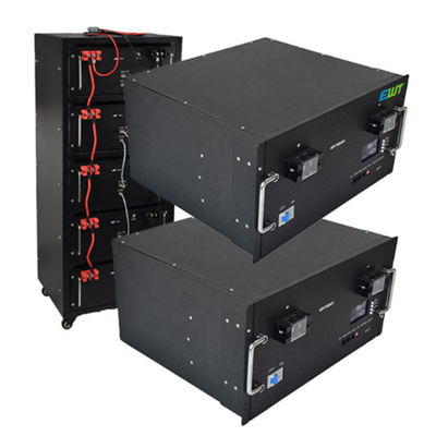 CASE STÁBILE INDUSTRIAL 5U 48V 100AH BATERIA DE LÍTIO FOSFATO DE FERRO embalagem preta impermeável e à poeira
