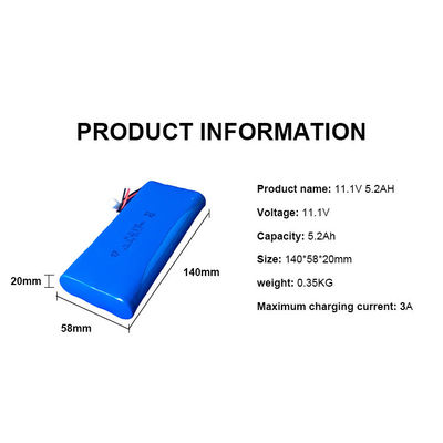 18650 Bateria de íons de lítio personalizada Pacote de material anodo Segurança
