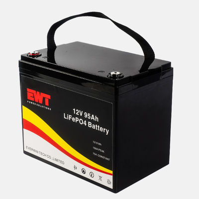 Armazenamento de carros EV RV recarregável 12V Bateria de iões de lítio LFP LiFePO4 Bateria de lítio ferro fosfato 12,8V 95Ah