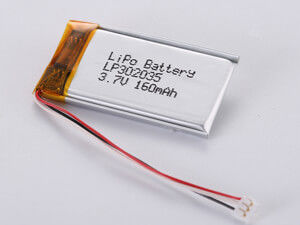Bateria de polímero de lítio de 3,7 V de 100 mAh para alimentação estável e duradoura