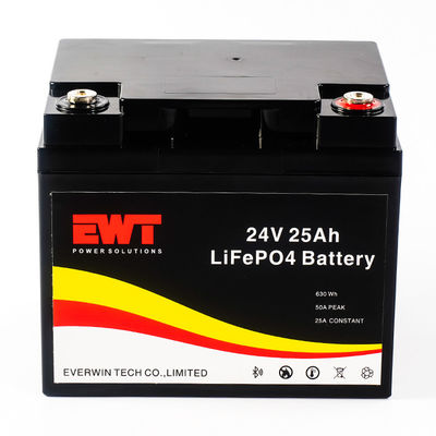 EWT IFR32700 24v 25ah Lifepo4 Bateria 12.8v 100000mah Bateria de íons de lítio de ciclo profundo