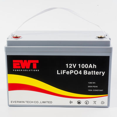 Bateria de lítio recarregável de 12V 100Ah EWT para Scooter Camping Golf Alta capacidade