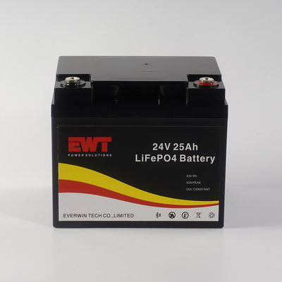 IFR26650 24V 25Ah 630Wh Lifepo4 Pacote de baterias para armazenamento solar de motocicletas elétricas