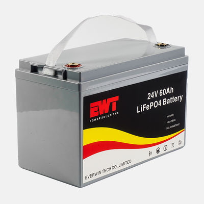 24V 60Ah LiFePO4 Bateria para embarcações elétricas 30A Descarga 640Wh Potência de saída -20°C a 45°C