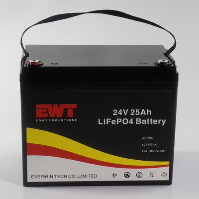 Alta segurança e eficiência Bateria LFP 24V com BMS incorporado Corrente máxima de carregamento 20A