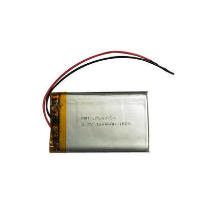 LP503759 3.7V 1200mAh Li-Polymer Power Cell com corrente de carga máxima de 1C