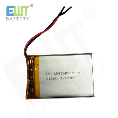 LP433450 3.7V 750mAh Li-Polymer Power Cell com Proteção contra Descarga