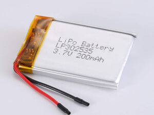 LP302535 3,7V 200MAH LiPo Pack de alta taxa com tensão de 3,7V Temperatura de descarga -20°C a 60°C