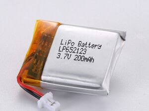 LP652123 3.7V 200MAH Tipo comercial de bateria de polímero de lítio de prata com características de segurança Proteção contra sobrecarga e cor