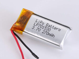 LP701530 3.7V 270MAH Bateria de polímero de lítio com PCM e proteção contra curto-circuito
