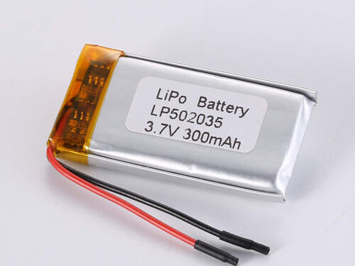 500-1000 Ciclos LP502035 3.7V 300MAH Célula recarregável de iões de lítio de polímero para desempenho ideal -20 a 60 graus Celsius