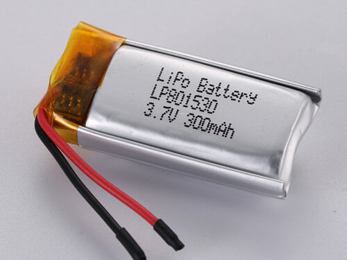 LP801530 3.7V 300MAH Bateria recarregável de polímero de lítio para -20 a 60 graus Celsius Temperatura de descarga e capacidade