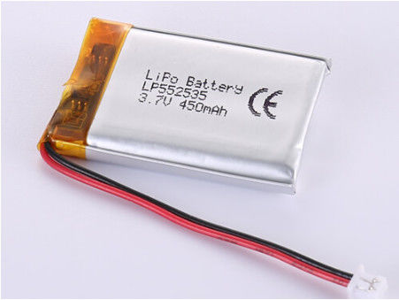 LP552535 3.7V 450MAH Bateria de Lítio Polímero de Baixa Temperatura Certificada ROHS e Adequada para Aplicações Industriais