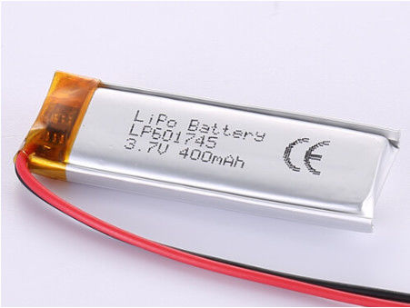 Energia de longa duração Óxidos de lítio e cobalto LP601745 Bateria de 3,7 V 400 MAH com garantia de 12 meses