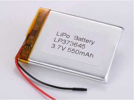 Bateria de polímero de lítio de alta capacidade de 3,7 V 550mah de corrente de descarga de 1 C para produtos eletrônicos