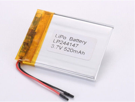 Outras células recarregáveis de iões de lítio de material anodo LP244147 3,7 V 520 MAH para o máximo desempenho e certificação ROHS