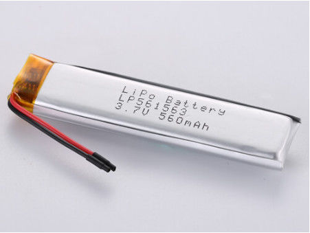 3.7V 560MAH JST Tipo de conector Bateria recarregável de polímero de lítio com corrente de descarga 1C Leve e durável