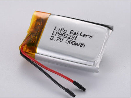 LP802231 3.7V 500MAH Bateria de polímero de lítio de prata com amplas aplicações e proteção de PCB