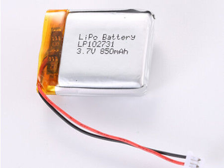 Suporte OEM/ODM 3.7V 850MAH JST Conector Bateria de Lítio Polímero LP102731 -20°C a 60°C Para Alto Desempenho