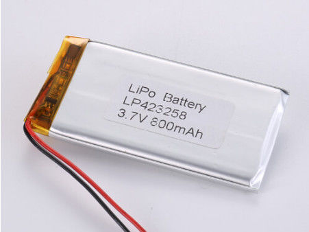 LP423258 3.7V 800MAH Composição química Bateria de lítio-polímero Célula recarregável de íons de lítio para indústria
