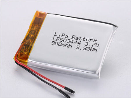 LP603444 3,7V 900MAH baterias de iões de lítio fabricantes Dimensão da moeda Bateria de lítio polímero grau A para dispositivos carregáveis