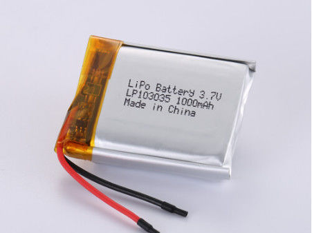 LP103035 3.7V 1000mah baterias de iões de lítio fabricantes, Soft Pack Lithium Polymer Battery Rechargeable Overdischarge Protection