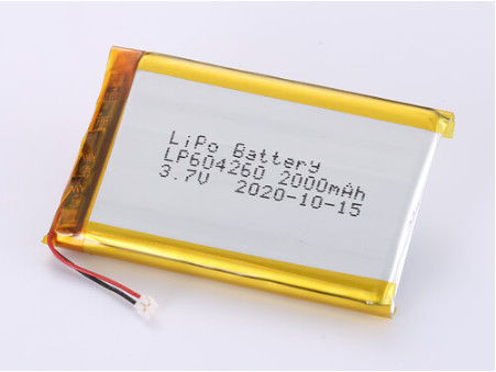 Bateria de lítio polimérico OEM aceitável com 1 ano de vida útil e LP604260 3.7V 2000MAH