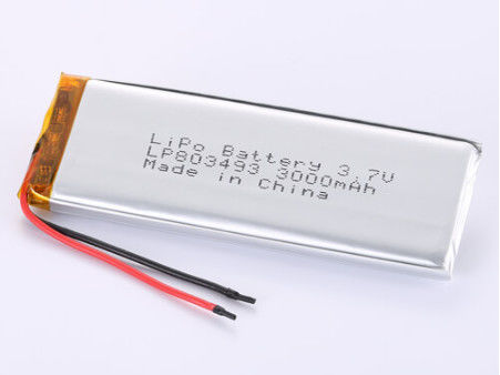 LP803493 3.7V 3000MAH Bateria de iões de lítio Fabricantes JST/tipo de conector personalizado para desempenho de longa duração