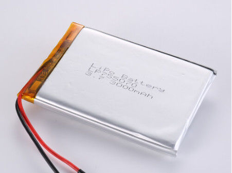 LP755070 3,7V 3000MAH Fabricantes de baterias de polímero de lítio com método de carga CC/CV e tipo de conector JST/personalizado