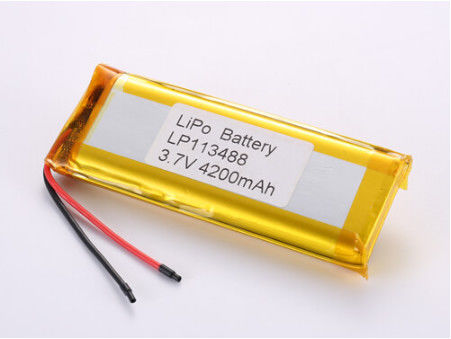 LP113488 3,7V 4200 MAH baterias de iões de lítio fabricantes Tipo de conector personalizado Bateria recarregável de polímero de lítio Ideal para uso industrial