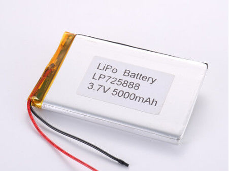 5000 MAH LP725888 Bateria de polímero de lítio Totalmente carregada Voltagem 3,7V para fabricantes de produtos