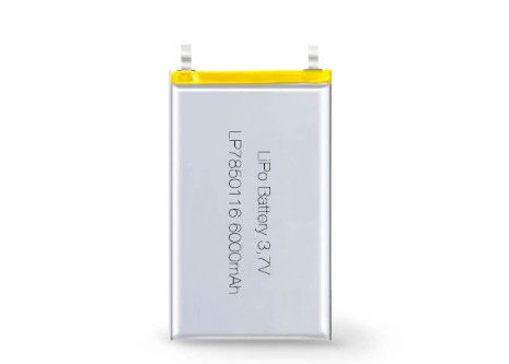 Bateria de polímero de lítio com outro material de ânodo LP7850116 6000mAh 3,7V Bateria de íons de lítio