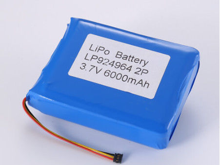 500 ciclos 3.7V 6000mAh Bateria de iões de lítio para célula Li-polímero de grau A Temperatura de descarga -20°C a 60°C