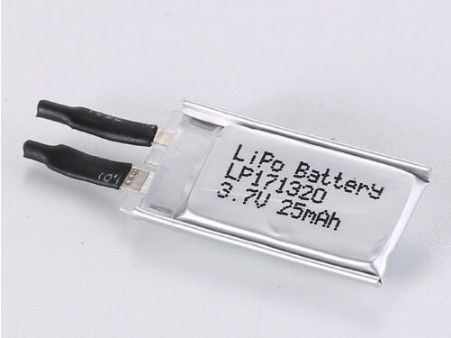 LP171320 3.7V 25MAH Bateria recarregável de polímero de lítio leve e potente com proteção PCB
